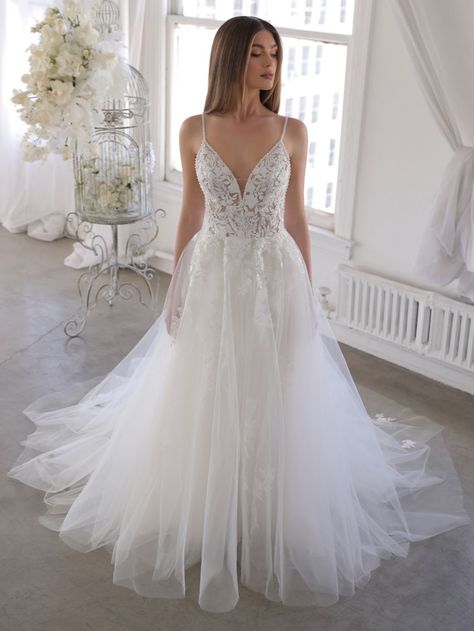 OMARRA 2022 BLUE BY ENZOANI | Enzoani Blue By Enzoani, Tule Rok, Fairytale Gown, Olivia Grace, Stella York, Applique Wedding, Applique Wedding Dress, Wedding Dress Fabrics, Tulle Gown