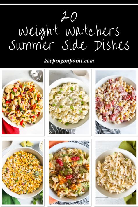 20 Weight Watchers Summer Side Dishes - Keeping On Point Weight Watchers Bbq Sides, Ww Side Dishes, Weight Watchers Salads, Weight Watchers Side Dishes, Weight Watchers Sides, Ww Salads, Weight Watchers Pasta, Low Points Weight Watchers, Weight Watchers Salad