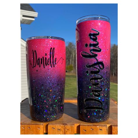 Tumbler Sayings, Black Glitter Tumbler, Glitter Mug, Ombré Glitter, Tumbler Pictures, Food Safe Epoxy, Pink And, Ombre Glitter, Epoxy Tumblers