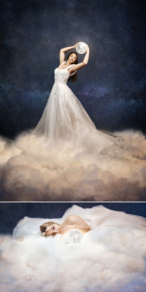 In The Clouds Photoshoot, Surreal Photoshoot Ideas, Cloud Background Photoshoot, Clouds Photoshoot Ideas, Cloud Backdrop Photoshoot, Cloud Maternity Shoot, Photoshoot Concepts Creative Indoor, Surreal Photoshoot, Cloud Photoshoot Ideas