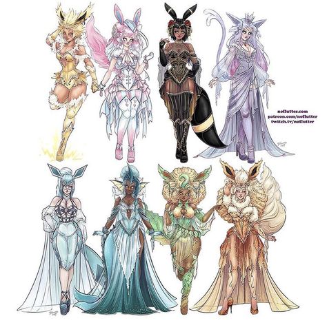 Evee Evolution, Pokemon Human Form, Cartoon Characters As Humans, Pokemon Clothes, Pokemon Gijinka, Pokemon Eeveelutions, Pokemon Cosplay, Mythical Creatures Art, Pokemon Fan Art