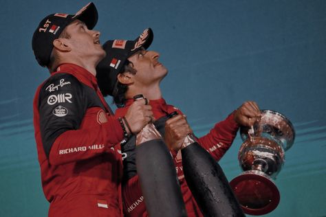 Saint Charles Leclerc, Carlos Sainz Computer Wallpaper, Carlos Sainz Jr Wallpaper Laptop, Carlos And Charles F1, Carlos Sainz Wallpaper Laptop, Charles Leclerc Podium, Sainz And Leclerc, Carlos Sainz Win, Ferrari F1 Aesthetic