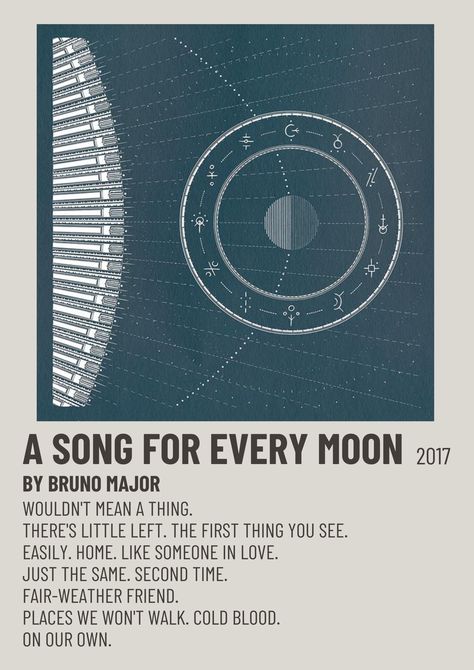 BRUNO MAJOR A SONG FOR EVERY MOON 2017 Alternative Minimalist Polaroid Poster A Song For Every Moon Album Cover, Bruno Major Album Cover, Bruno Major Poster, Polaroid Wall Art, Bruno Major, Like Someone In Love, Minimalist Album Poster, Minimalist Polaroid Poster, Pic Wall