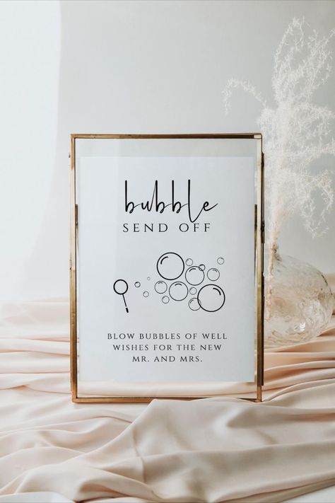 Bubble Sign Wedding, Wedding Bubbles Display, Wedding Bubbles Send Off, Bubble Send Off Wedding, Bubbles Send Off, Bubble Send Off, Gifts Wedding Sign, Bubble Wedding, Wedding Sign Modern