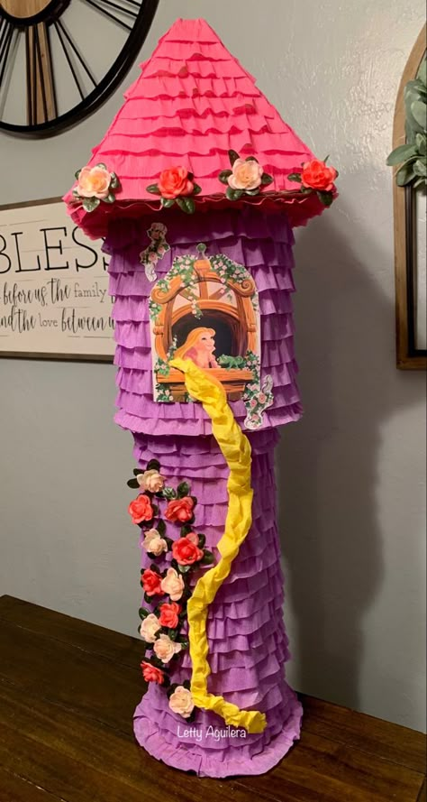 Repunzel Birthday Decoration, Rapunzel Valentine Box Ideas, Rapunzel Decorations Party, Tangled Piñata, Tangled Pinata, Rapunzel Pinata, Rapunzel Birthday Party Decorations, Tangled Party Decorations, Rapunzel Birthday Cake