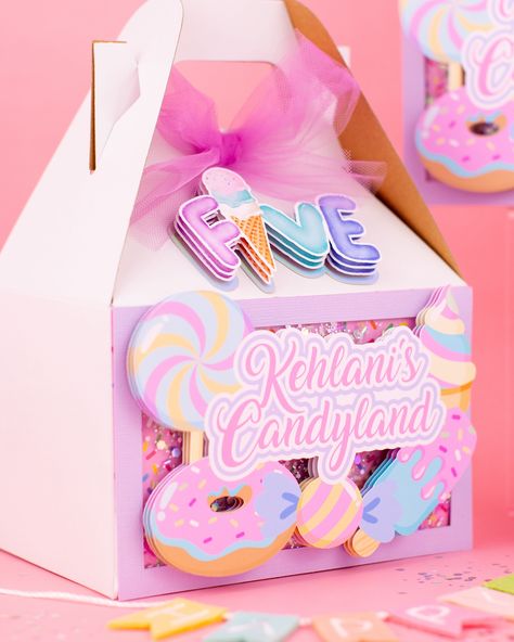 🍬🍭Candyland Themed Party Boxes 🍭🍬 Candy Land, Candyland Birthday, Gable Boxes, Girl Birthday Themes, Sweet Candy, Party In A Box, Treat Boxes, School Projects, Birthday Theme