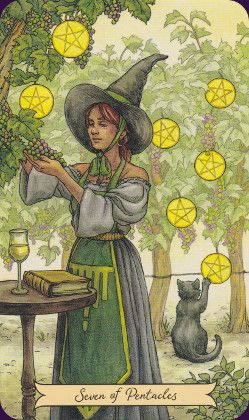 The Everyday Witch Tarot has 78 whimsical tarot scenes of black-hatted witches going about their lives, set in a world of medieval fantasy mixed with modern reality. It's a charming deck of positive energies, serious intent, and light heart. Created by Elisabeth Alba & Deborah Blake - 78 Cards - Llewellyn 2017 Diy Tarot Cards, What Are Tarot Cards, Witches Tarot Cards, Witches Tarot Deck, Pentacles Tarot, Rider Waite Deck, Witch Tarot, Frida Art, Pentacles