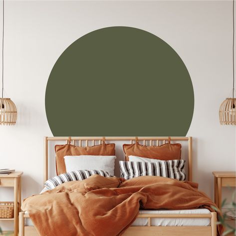 Circle Headboard, Sticker Headboard, Bed Arch, Headboard Wall Decal, Faux Headboard, Painted Headboard, Bozeman Mt, Headboard Wall, Bedroom Wall Colors