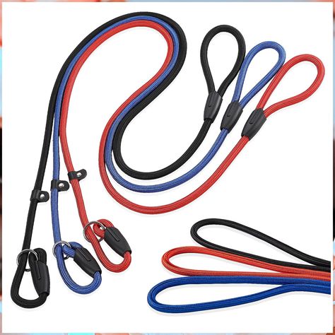 FOVRLZSE 3pcs Slip Lead Dog Leash,Strong Nylon Rope Leash,Training Leash for Large Medium and Small Dogs Dog Leash Training, Rope Leash, Leash Training, Dog Leashes, Dog Lead, Pet Care Tips, Dog Leads, Outdoor Dog, Small Breed