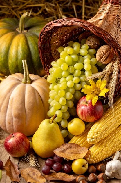 Free photo festive cornucopia arrangemen... | Free Photo #Freepik #freephoto #nutrition #healthy-food #nutrition-food #food-fruit Thanksgiving Cornucopia, Fruit Art, Thanksgiving Turkey, Happy Thanksgiving, Free Photo, Free Photos, Nutrition, Yummy Food, Thanksgiving