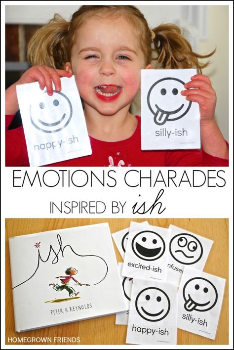 Emotions Charades Inspired by Ish The Feelings Book Todd Parr Activities, Emotions Charades, Feelings Preschool, Ish Book, Todd Parr, Peter Reynolds, Charades For Kids, Emotions Preschool, Feelings Activities