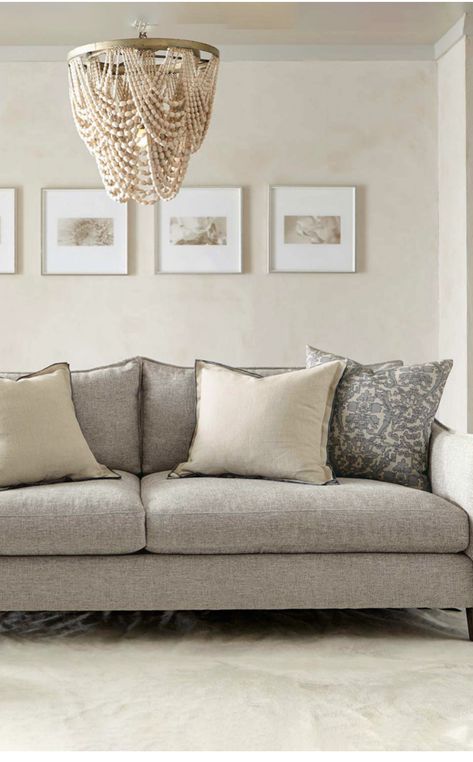 Couch Fabric Ideas, Beige Curtains Grey Sofa, Greige Sofa, Greige Couch, Greige Couch Living Room Ideas, Light Gray Sofa Living Wall Paper, Taupe Couch Living Room Color Schemes, Sofa Taupe, Cushions For Grey/beige Sofa