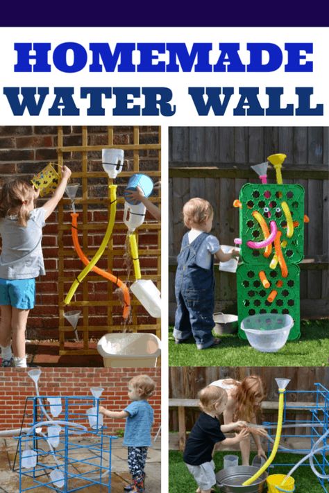 Homemade Water Wall - cool outdoor science for kids #waterwall #scienceforkids #outdoorscience #toddelractivities Easy DIY Water Wall Waterwalls Outdoor For Kids, Reggio Water Play, Water Wall Eyfs, Diy Water Wall For Kids, Outdoor Water Wall, Water Wall Diy, School Outdoor Area, Eyfs Outdoor, Outdoor Science