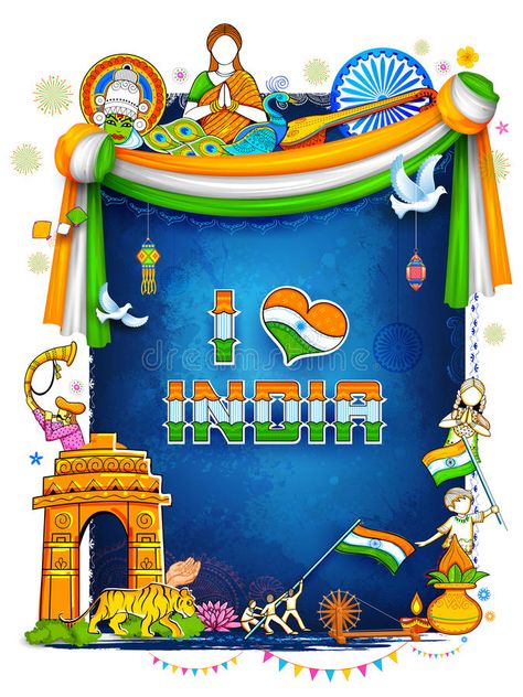 Illustration about Illustration of India background showing its incredible culture and diversity with monument, dance festival. Illustration of august, peacock, india - 96008287 Poster On Independence Day, India Background, Independence Day Activities, Independence Day Card, Diy Crafts For School, Festival Illustration, Independence Day Drawing, Independence Day Theme, Handmade Greeting Card Designs