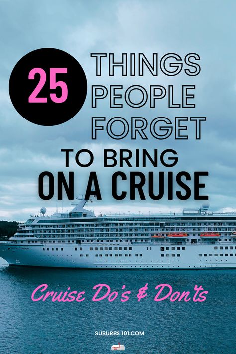 Are you going on a cruise soon? Read my cruise packing tips first! As a cruise veteran, I'm sharing my cruise tips. Here are 25 things people usually forget to pack in their cruise luggage or cruise carry on bag. Some of these are essential cruise items that you wished you had onboard the cruise ships and might potentially save you money on the cruise. Read my cruise packing tips now! Tips For Going On A Cruise First Time, World Cruise Packing Lists, Cruise Bag Ideas, First Time Cruise Tips Packing Lists, Things To Do On A Cruise, First Cruise Tips, Cruise Carry On Bag Packing Lists, Cruise Ship Essentials, Things To Take On A Cruise