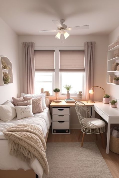 College Dorm Room Ideas Aesthetic, Small Room Makeover, Bedroom Ideas For Small Rooms Cozy, Room Redesign, Cozy Room Decor, Redecorate Bedroom, Teen Bedroom Decor, Room Design Bedroom, Room Makeover Bedroom