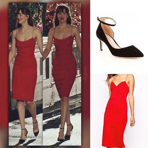 Dakota Johnson Red Dress, Anastasia Steele Red Dress, Linn Hagglund, Anastasia Steele Dress, Anna Steele, Anastasia Steele Style, Anastasia Steele Outfits, Dakota Style, Dakota Johnson Style