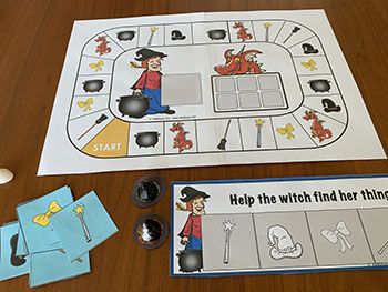 Room on the Broom Board Game and Activity Fun Library Activities, Halloween Theme Preschool, October School, Room On The Broom, Julia Donaldson, Halloween Kindergarten, Fall Kindergarten, Halloween Preschool, Halloween Countdown