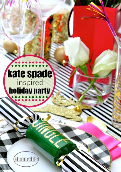 Kate Spade Christmas Table, Kate Spade Christmas Decorations, Kate Spade Christmas, Holiday Lunch, Hosting Parties, Kate Spade Inspired, Pink Carnations, Paper Hat, Christmas Crackers