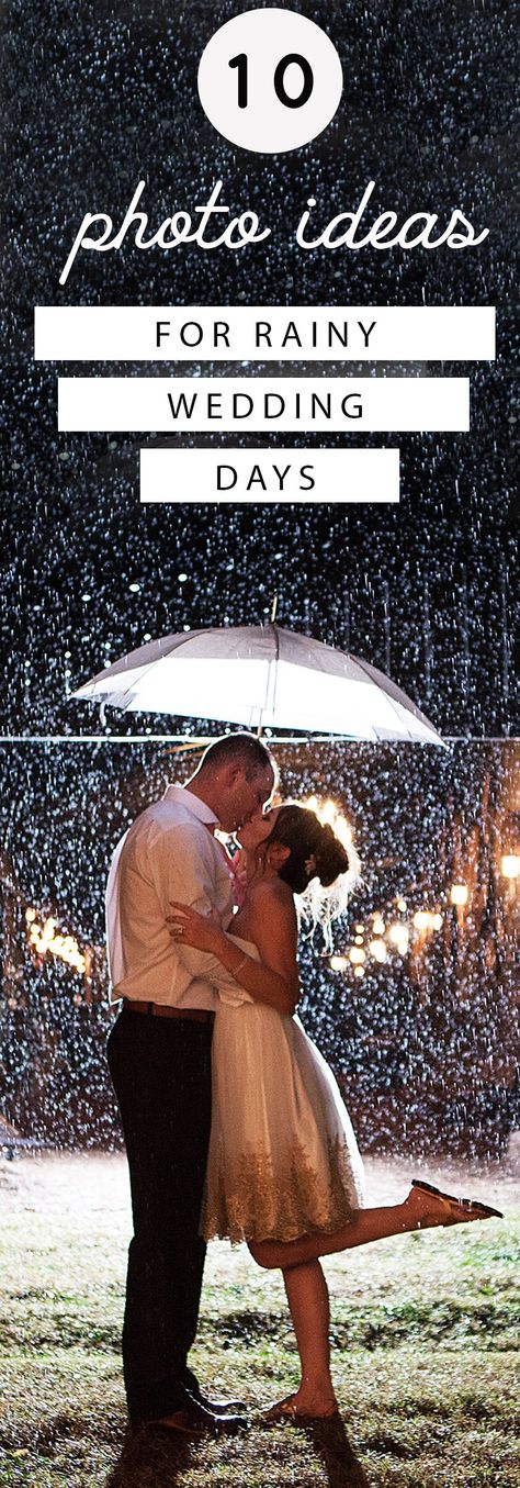 Wedding Photos With Umbrellas Rainy Days, Rain On Wedding Day Pictures, Wedding In The Rain Photo Ideas, Rainy Elopement Photography, Rainy Day Prom Picture Ideas, Wedding Rain Pictures, Rainy Day Wedding Photos, Raining Wedding Pictures, Rainy Wedding Day Photos