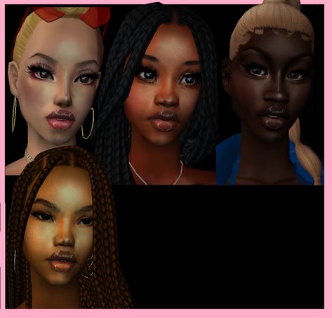 Sims 2 lips pack Gloriana Sims 4 Passion Twists Cc, Sims 2 Black Hair Cc, Sims 2 Black Cc, Sims 2 Cc Makeup, Sims 2 Skin Cc, Cc Hair Patreon, Sims 2 Black Hair, Sims 2 Hair Cc, Sims 2 Aesthetic