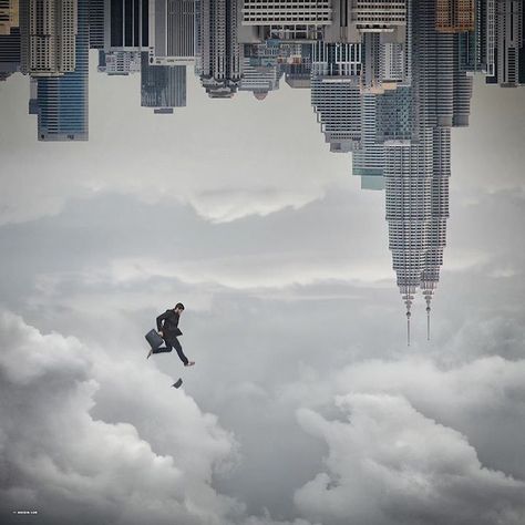 Spectacularly Surreal Photos by Hossein Zare - My Modern Metropolis: Surreal Photos, Surrealism Photography, Montage Photo, Creative Photos, Surreal Art, Upside Down, White Photography, Beautiful Landscapes, Creative Photography