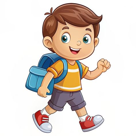 School Cartoon Images, Ice Drawing, Preschool Pictures, Kids Going To School, Student Cartoon, School Images, School Cartoon, School Wall Art