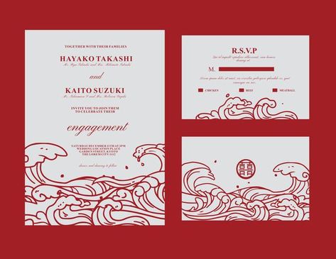 Japanese style invitation vector Japanese Invitation, Japanese Wedding Theme, Friendly Letter Template, Letter E Craft, Elephant Template, Japanese Party, Free Printable Letters, Japanese Wedding, E Craft