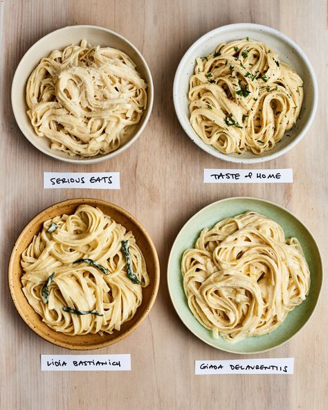 I Tried Four Popular Fettuccine Alfredo Recipes and Found the Best One | Kitchn Fettucini Alfredo Recipe, Healthy Fettuccine Alfredo, Fetuccini Alfredo, White Pasta Sauce Recipe, Alfredo Recipes, Fettucini Alfredo, Shrimp Fettuccine Alfredo, Fettuccine Recipes, Chicken Fettuccine Alfredo