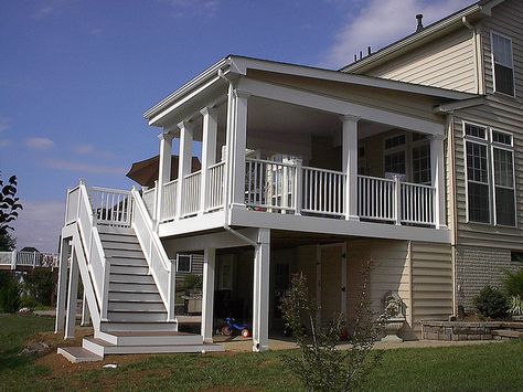 Shed style roof over deck by deckmd, via Flickr Deck With Shed Roof, Roof Over Deck, Shed Style Roof, Screened Deck, Building A Shed Roof, Deck Roof, Shed Design Plans, Outdoor Living Deck, Shed With Porch