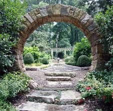 Asian garden inspiration. Tranquility Garden, Mary Reynolds, Case Sotterranee, Stone Entrance, Moon Gates, Garden Entryway, Stone Entryway, Casa Hobbit, Garden Gate Design