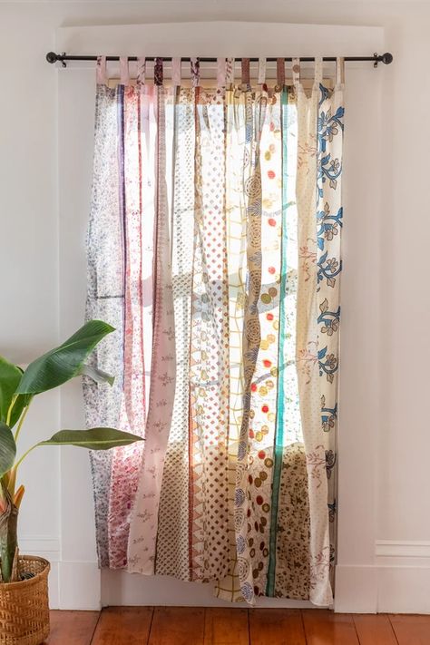 Hippie Curtains, Door Window Curtain, Patchwork Curtains, Curtain Door, Handmade Curtains, Curtain For Door Window, Silk Curtains, Home Door, Sari Fabric