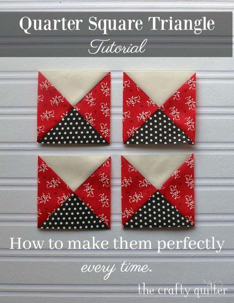 Quarter-Square Triangle Tutorial - The Crafty Quilter Triangle Quilt Tutorials, Half Square Triangle Quilts Pattern, Colchas Quilting, Triangle Quilt Pattern, Grandma Quotes, White Quilts, Half Square Triangle Quilts, Star Quilt Blocks, Patchwork Quilt Patterns