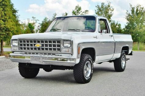 White and gray paint 1980s Chevy truck. 1974 Chevy Truck, 1980s Chevy Trucks, 70s Chevy Truck, 1976 Chevy Truck, 1986 Chevy Truck, 1987 Chevy Silverado, Chevy Colorado Zr2, Truck Paint Jobs, Chevy Trucks Accessories