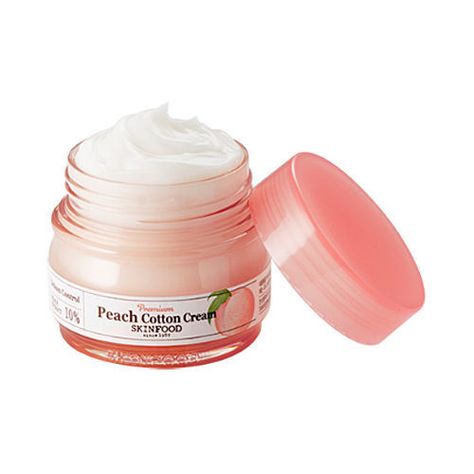 SKINFOOD Premium Peach Cotton Cream - Strawberrycoco Koleksi Parfum, Cream For Oily Skin, Korean Cosmetics, Prevent Wrinkles, Facial Cream, Skin Food, Korean Skincare, Body Skin, Teeth Whitening