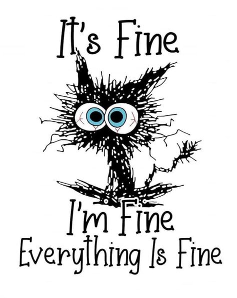 It's Fine I'm Fine Everything is Fine SVG I'm Fine - Etsy Katt Grejer, Im Fine, Cat Humor, I'm Fine, Everything Is Fine, Cat Quotes, Memes Humor, Sarcastic Quotes, Fun Quotes Funny