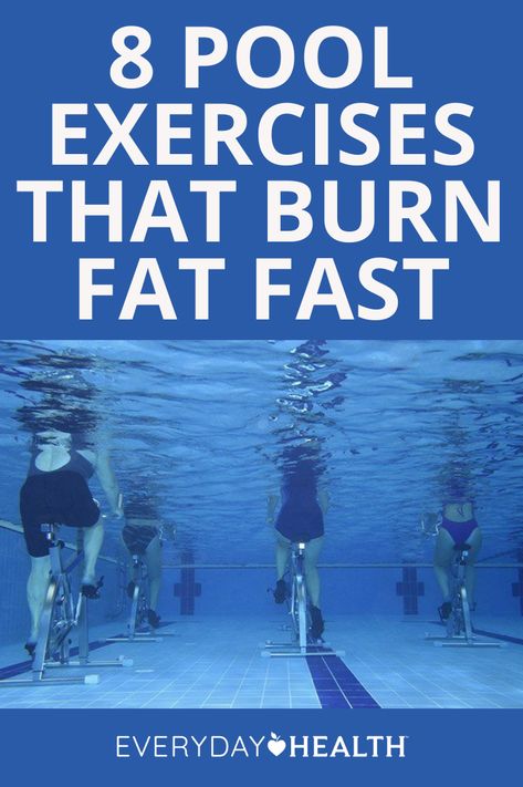 Working out is more fun when you’re splashing around in the water! Pool Excercises Workouts, Pool Exercises, Pool Exercise, Aquatic Exercises, 8 Pool, Water Therapy, Aerobics Classes, Burn Fat Fast, Pool Workout