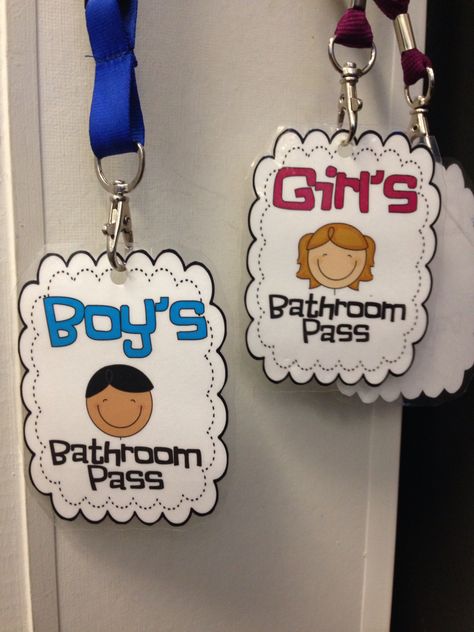 Bathroom pass Bathroom Pass Kindergarten, Washroom Pass Classroom, Out Pass For Classroom, Restroom Classroom Management, Class Bathroom Pass Ideas, Class Pass Ideas, Classroom Passes Ideas, Bathroom Pass Ideas, Bathroom Passes For Classroom