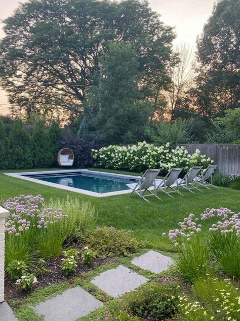 Life On Cedar Lane, Backyard Design With Pool, Pool Inspiration, Limelight Hydrangea, Weather Seasons, Backyard Pool Designs, Outdoor Retreat, Inground Pools, Above Ground Pool