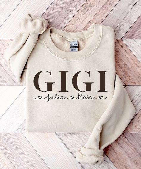 Gigi Gifts, Nana Sweatshirt, Gigi Gift, Gigi Shirts, Bonus Dad Gifts, Grandma Sweatshirt, Great Grandma Gifts, Sweatshirt Details, Step Dad Gifts