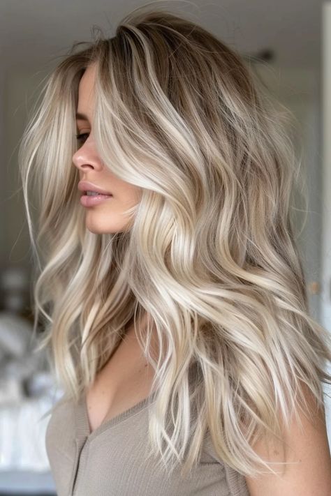 42 Beige Blonde Hair Color Ideas Everyone's Talking About Right Now Root Melt Blonde With Lowlights, Highlights And Low Lights Blond Hair, Bright Blonde Low Maintenance, Blonde Tones Hair, Silver Blonde With Lowlights, Blonde Hair With Root Stretch, Ash Blonde Brown Eyes, Blonde Highlights On Ash Blonde Hair, Hair Color Ideas For Mid Length Hair