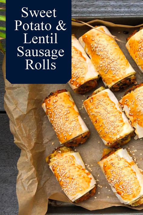 Bite sized healthy snacks with lots of nutrients and packed with flavour! Great for kids birthday parties, or just to enjoy at home! Lentil Sausage, Frugal Food, Puff Pastry Filling, Sausage Roll, Stay At Home Mum, Healthy Meats, Tomato Relish, Meat Free Recipes, Sausage Rolls