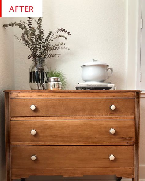 White Knobs On Wood Cabinets, Antique Dresser In Bedroom, Small Wood Dresser, Antique Dresser Knobs, Small Wooden Dresser, Vintage Dresser Knobs, Antique Wood Dresser, Dresser Knobs Ideas, Refinished Oak Dresser