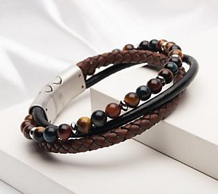 Mens leather bracelet