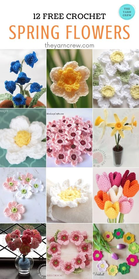 Flower Crochet Patterns, Floral Crochet Pattern, Yarn Crafts Crochet, Crochet Poppy, Crochet Bird Patterns, Crochet Plants, Crochet Garden, Crochet Flowers Easy, Crochet Spring