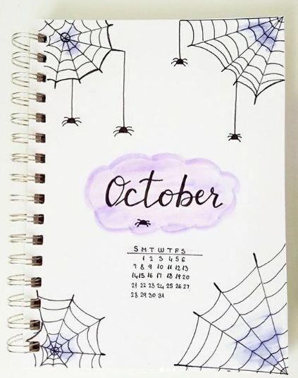 October Bullet Journal Cover, Journal D'inspiration, October Bullet Journal, Journal October, Bullet Journal October, Journal Cover Page, Bullet Journal Month, Kalender Design, Bullet Journal Cover