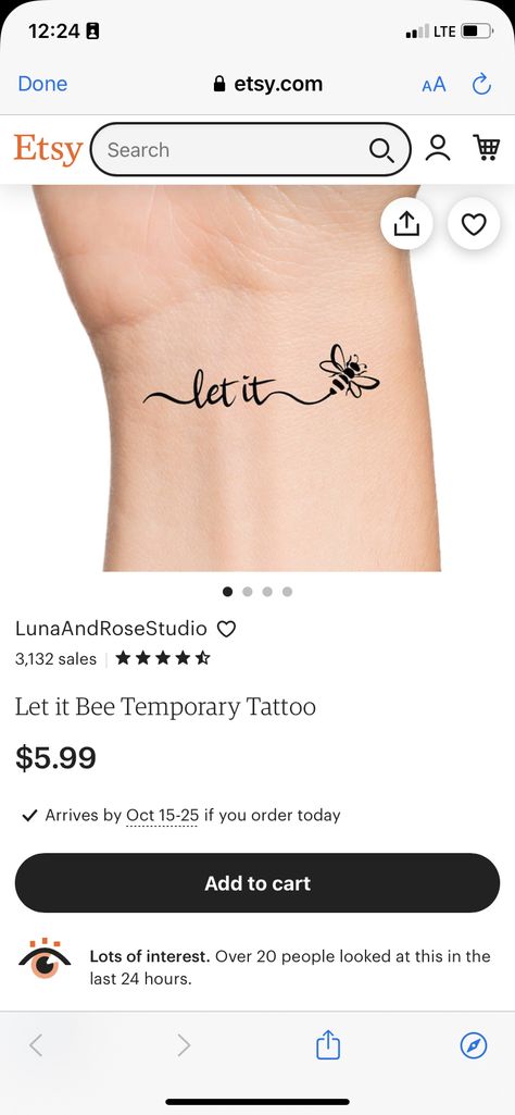 Let It Be Tattoo With Bee, Let It Bee Tattoo Ideas, Let It Bee Tattoo, Let It Be Tattoo, Be Tattoo, Let It Bee, Holding Space, Memorial Tattoo, Butterfly Tattoo Designs