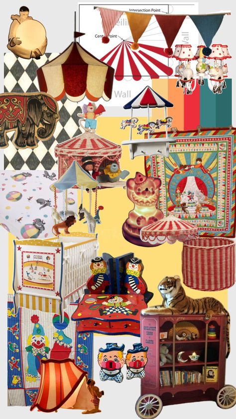 Inspiration for a circus themed nursery fit for your little acrobat Circus Nursery Theme, Circus Themed Bedroom, Circus Nursery, Nursery Inspo, Themed Nursery, Vintage Circus, Best Mother, Bedroom Themes, Nursery Themes