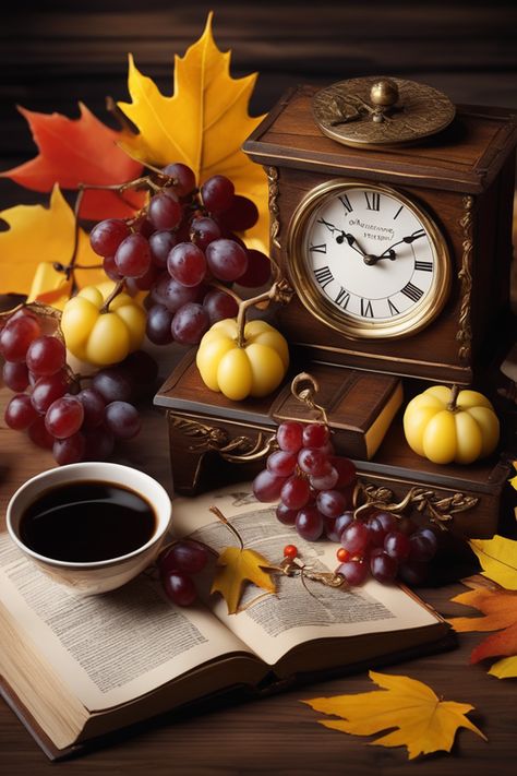 Autumn Friday Morning, Autumn Morning Coffee, Friday Morning Coffee, Coffee Clock, Autumn Morning, Beautiful Art Pictures, Harvest Time, Friday Morning, Autumn Coffee