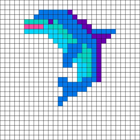 Lisa Frank Alpha Pattern, Lisa Frank Perler Bead Patterns, Playing Minecraft, Kandi Ideas, Perler Ideas, Pattern Maker, Art Templates, Canvas Work, Blue Charm